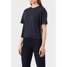 Emporio Armani Sırt Baskılı Pamuklu Loose Fit Bisiklet Yaka T Shirt Bayan T Shirt 3R2T8Q 2jtaz F910