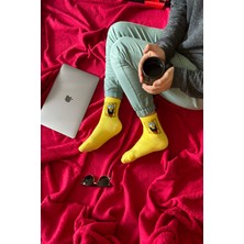 Nixora 6'lı Garfield Sünger Bop Gülen Yüzler Desenli Unisex Çift Tenis Çorabı Kutusu