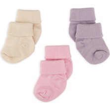 Novibaby 3'lü Bambu Yenidoğan Bebek Çorap I Sweet I 0-6 Ay