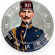 Emya Home Mustafa Kemal Atatürk Cam Saat - 40 cm