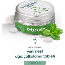 T-Brush Portakallı Diş Macunu Tableti Florürsüz + Ağız Çalkalama/gargara Tableti Alkol İçermez 75 Tablet