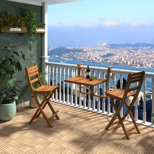 Interbuild “Gerçek Tik” Klasik Kilitli Karo Deck ,Yüzeyi İşlenmemiş 30×30 cm (10'lu Paket) 20 Çıtalı