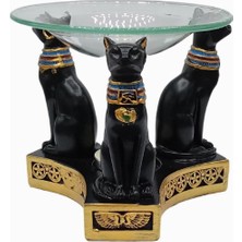 Dünyadan Hediyeler Mısır Kedisi Buhurdanlık Cam Hazne Antik Polyester Biblo