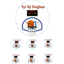 Pasta9 Yenilebilir Pasta Resmi Basketbol Modeli Pirinç Kağıdından 6-8-10 Kişilik Pastaya Uygun 16 cm