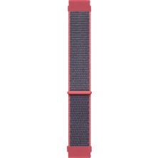 Microsonic Garmin Venu Sq Hasırlı Kordon Woven Sport Loop Koyu Pembe