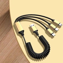 Haoruiqi USB C-Çok Şarj Kablosu 2'si 1 Arada Type-C-Usb-C/ Yıldırım Kablosu Pd Ada - Siyah (Yurt Dışından)