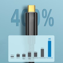 Haoruiqi Usb4 Uzatma Kablosu 4 Uzatma Kablosu USB C 4.0 Destek Pd 100W - Siyah (Yurt Dışından)