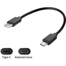 Haoruiqi 30/100CM Standarttype-C-Mikro USB Kablo Uzunluğu Tüm Type Port Için Kullanım - Siyah (Yurt Dışından)