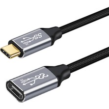 Haoruiqi USB C3.1 Type-C Uzatma Kablosu 100W Usb-C Erkek-Kadın Gen 2 Genişletici Kablosu - Siyah (Yurt Dışından)