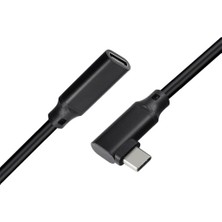 Haoruiqi 90 Derece USB C Uzatma Kablosu Dik Açısı USB 3.1 Type Erkek/kadın - Siyah (Yurt Dışından)