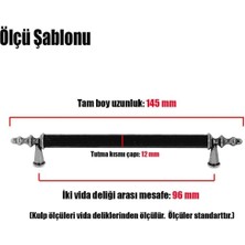 İstanbul e-Hırdavat Lüx Ovacık Çekmece Dolap Kapak Kulpu Kulbu 96 mm Mat Siyah Metal Kulp 10 Adet