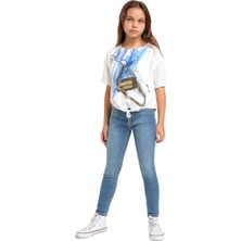 Jack Lions Mojo Unisex Çocuk Boru Paça Likralı Kot Pantolon 2276 Kot Mavi