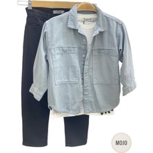 Jack Lions Mojo Unisex Çocuk Full Likralı Renkli Denim Pantolon 2321 Siyah