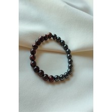 Bade Accessories Kırmızı Demir Kaplangözü, Hematit Erkek Doğaltaş Bileklik