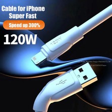 Ata Elektronik 2 Metre 6A 6 Amper 120W Süper Hızlı IPhone 13 Pro Max 14 12 11 Mini 8 7 Xr x Xs 6 Ipad ipad Kablo Fast Hızlı Şarj Ios Uyumlu 6A Hızlı Fast USB Kablosu - Çok Kalın Kablo