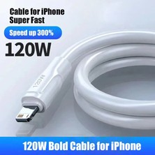 Ata Elektronik 2 Metre 6A 6 Amper 120W Süper Hızlı IPhone 13 Pro Max 14 12 11 Mini 8 7 Xr x Xs 6 Ipad ipad Kablo Fast Hızlı Şarj Ios Uyumlu 6A Hızlı Fast USB Kablosu - Çok Kalın Kablo