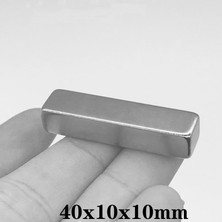 Mıknatıs AVM Güçlü Neodyum Mıknatıs 40x10x10 mm Köşeli Çubuk Magnet