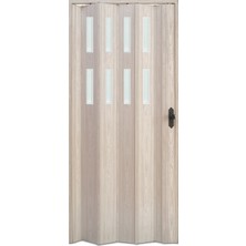 Faran Dekorasyon 115 x 215 Akçaağaç Renk Camlı Pvc Akordiyon Kapı - Frnakmodel-1-51