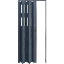 Faran Dekorasyon 115 x 215 Antrasit Renk Camlı Pvc Akordiyon Kapı - Frnakmodel-1-52