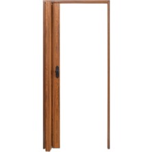 Faran Dekorasyon 115 x 215 Ceviz Renk Camlı Pvc Akordiyon Kapı - Frnakmodel-1-55