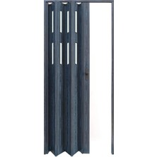 Faran Dekorasyon 130 x 215 Antrasit Renk Camlı Pvc Akordiyon Kapı - Frnakmodel-1-57