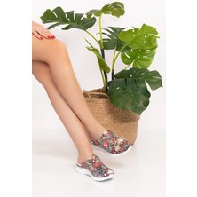 Nur Medikal Giyim Şal Desenli Comfort Taban Kadın Ortopedik Sabo Terlik 1017