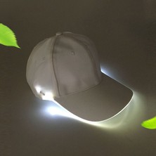 Szykd LED Işıklı Beyzbol Şapkası Erkek Dış Mekan Floresan Sunhat Stil: Şarj Edilebilir Renk: Beyaz Şapka Beyaz Işık  (Yurt Dışından)