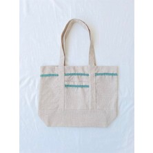 Retrobird Tasarım Tote Çanta Shopping Bag Kadın Taş Rengi
