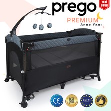 Prego Premium Anne Yanı Dönenceli Oyun Parkı 70*120 cm Füme 8048