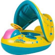 Szykd Şişme Yüzme Emniyet Koltuğu Güneşlik Tekne Yüzük Bebek Çocuklar Için Şişirilmiş Boyutu: 72 cm x 65 cm x 58 cm (Yurt Dışından)
