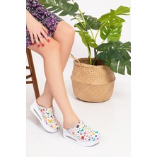 Nur Ortopediii Kalp Mutluluk Desenli Kapalı Airmax Bayan Sabo Terlik 900