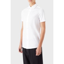 Emporio Armani Regular Fit Kısa Kol Pamuklu Gömlek Erkek Gömlek 8N1CG0 1juvz 0100