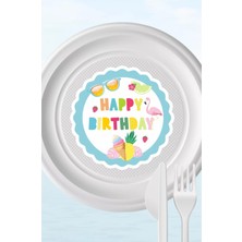 Summer Yaz Temalı Tabak Sticker 15'li * Yapışkanlı Kağıt