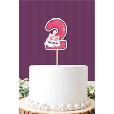 Unicorn Temalı 2 Yaşında (Iki) Pasta Süsü *kalın Kağıt