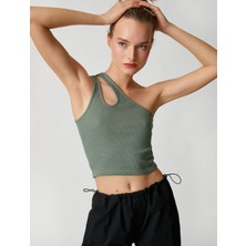 Koton Crop Atlet Tek Omuz Pencere Detaylı Fitilli