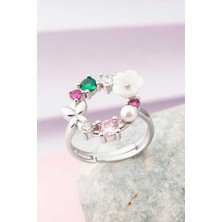 Parmas Design Manolya Bahçesi Kadın 925 Ayar Gümüş Ayarlanabilir Yüzük