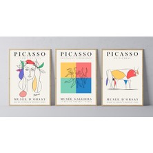 Tunç Botanik Pablo Picasso 3'lü Çerçevesiz Poster Duvar Tablosu Dnm1 21 x 30