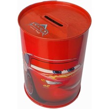 Cars Şimşek Mcqueen Metal Kumbara Orta Boy Orjinal Lisanslı 1 Adet Arabalar Kırmızı Kumbara Teneke