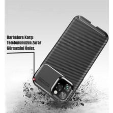 Caseworld Samsun Galaxy S23 ile Uyumlu Kapak Kamera Korumalı Karbon Tasarımlı Silikon Kılıf - Lacivert