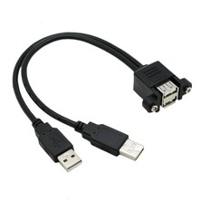 Wozlo 2x USB A Erkek To 2x USB A Dişi Panel Tipi Kablo - 30CM