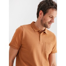 Fabrika Comfort Düz Deve Tüyü Erkek Polo T-Shirt cm Nobro K Ceplı