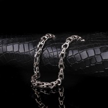 Tesbih Sepetim 925 Ayar Gümüş Örgü Desen Motifli Erkek Bileklik