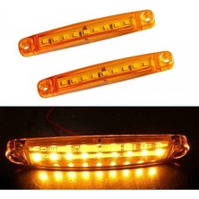 İtibar 10 Adet 9 Ledli Parmak LED Lamba Sarı 12V-24V