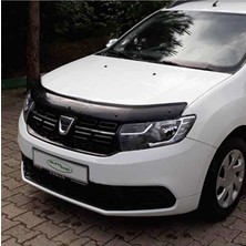 İtibar Dacia Logan Mcv Ön Kaput Koruma Rüzgarlığı 3mm Akrilik (Abs) Parlak Siyah Deflektör 2014->