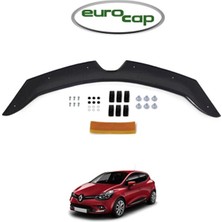 İtibar Renault Clio 4 Ön Kaput Koruma Rüzgarlığı 3mm Akrilik (Abs) Parlak Siyah Deflektör 2012-2020