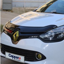 İtibar Renault Clio 4 Ön Kaput Koruma Rüzgarlığı 3mm Akrilik (Abs) Parlak Siyah Deflektör 2012-2020