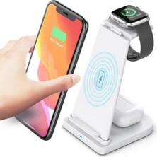 Coofbe 15W Kablosuz Şarj Cihazı Apple Iwatch Şarj Standı Huawei Xiaomi Samsung Iphone Şarj