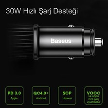 Baseus 30W Pps Ultra Hızlı Araç Şarj Cihazı Pd3.0 Qc4.0+Scp Araç Çakmaklık Şarj