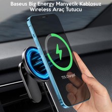 Baseus Magsafe Iphone 11 12 13 14 Pro Max Kablosuz Araç Şarjı Araç Telefon Tutucu