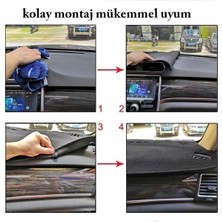 Tegin Peugeot 206 Kucuk Ekran (2002-2006) 3D Torpido Koruma Kılıfı - Ön Göğüs Kaplama - Siyah Şerit